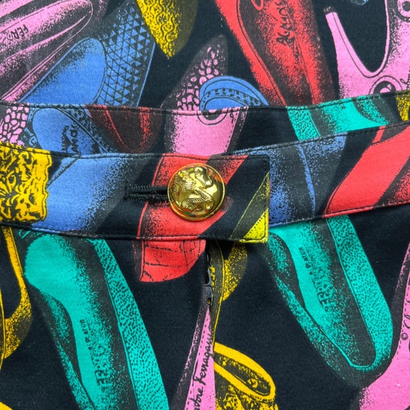 Rare Salvatore Ferragamo Spring/Summer 1991 Shoe Print Skirt - Picture 3 of 9